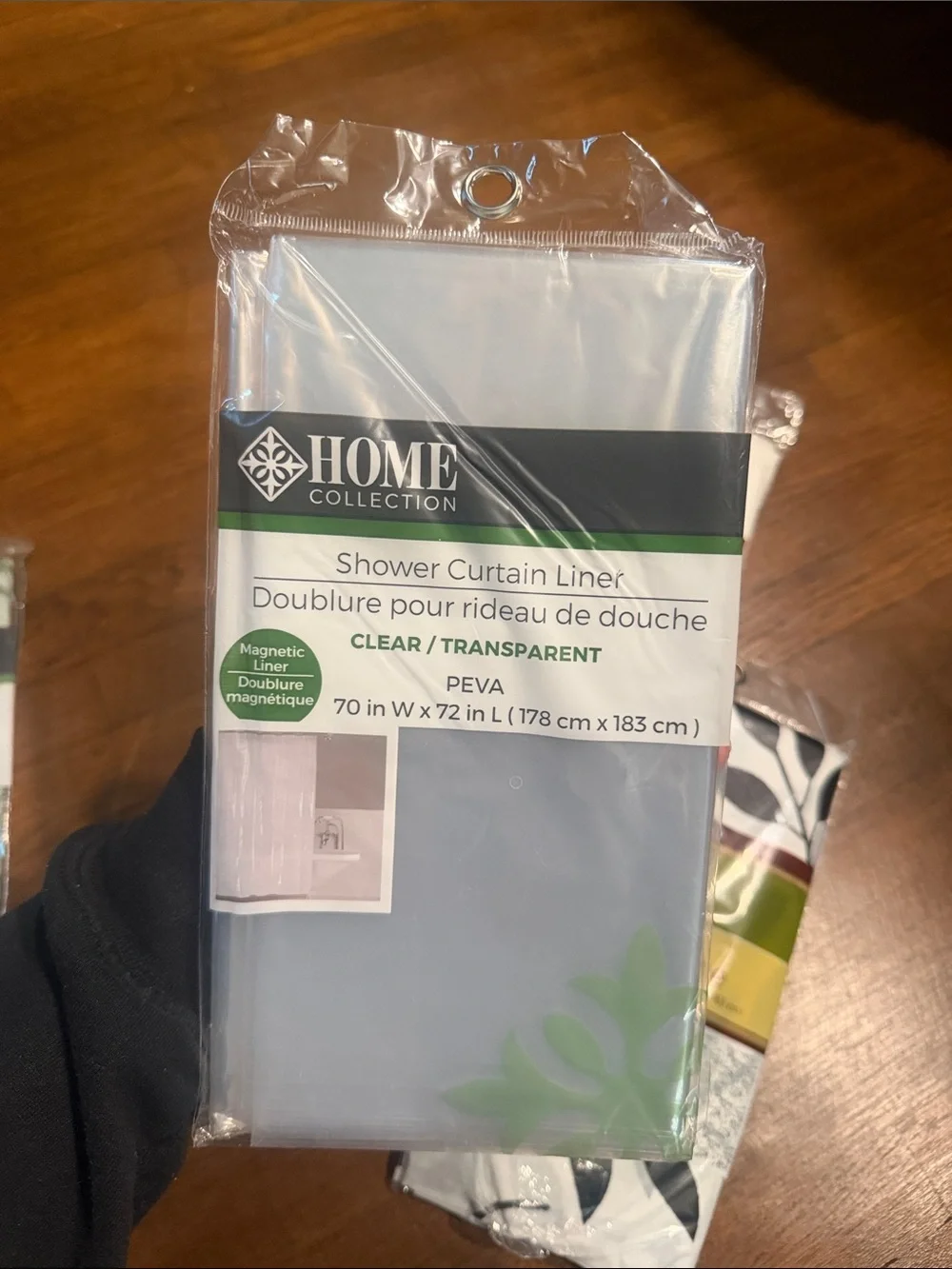 Home Collection Pack of Shower Curtains & Liner - Green White Black